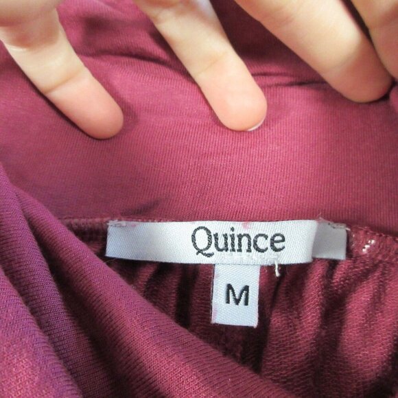 Quince Women's French Terry Modal Wide Leg Pants Smocked Waist Rose Medium 502 - Picture 3 of 13